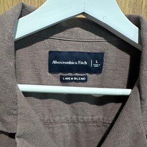 Abercrombie & Fitch Taupe Linen Blend Shirt